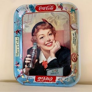 Vintage 1953 COCA-COLA Thirst Has No Season Have A Coke Retro Ad Metal Tray